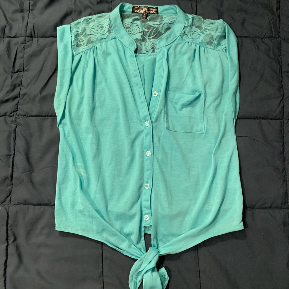 Teal Crop Top